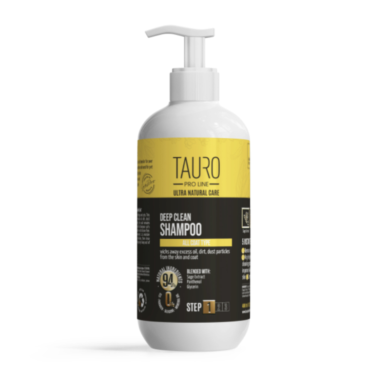 Shampo për pastrim të thellë për mace dhe qen – Tauro Pro Line (400 ml)