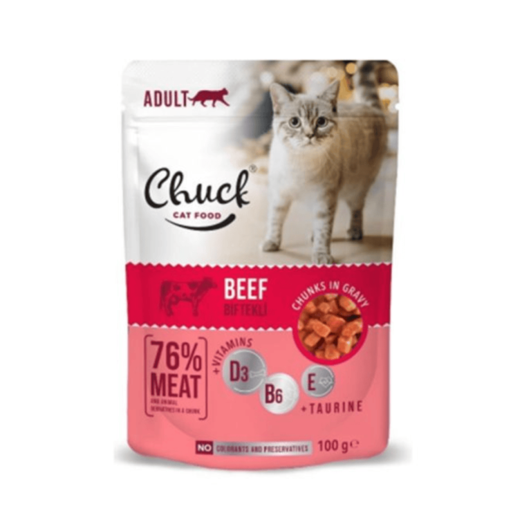 Chuck Pouch- Adult Cat- Beef (100 gr)