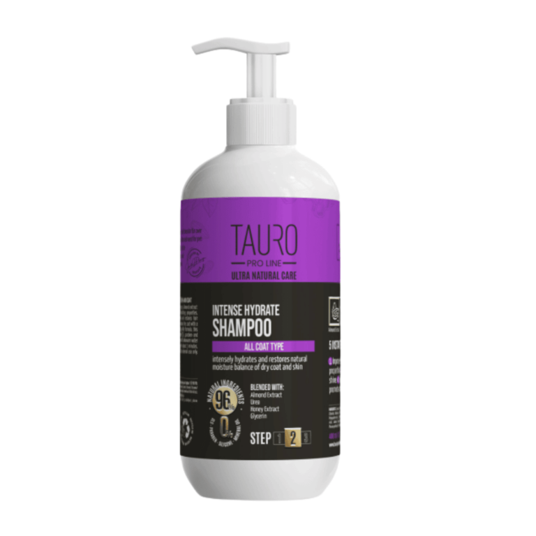 Shampo hidratuese për mace dhe qen – Tauro Pro Line (400 ml)