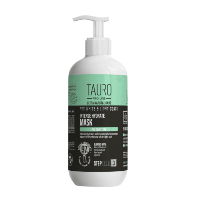 Maskë hidratuese për mace dhe qen me gëzof të bardhë – Tauro Pro Line (400 ml)