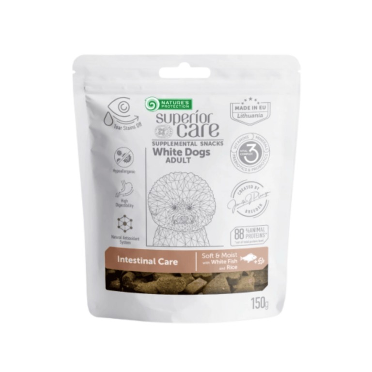 Snack me peshk për qen me gëzof të bardhë – Natures Protection (150 g)