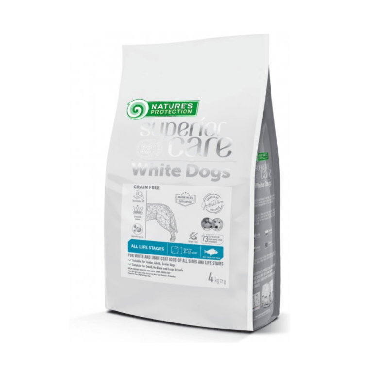 Ushqim për qentë me gëzof të bardhë, për të gjitha moshat – Natures Protection (4 kg)