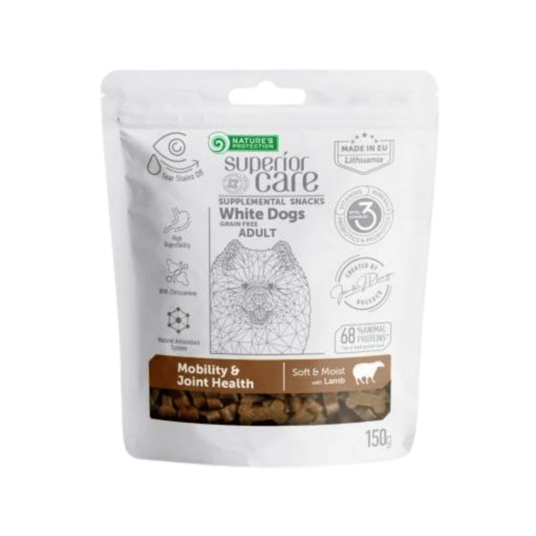 Snack me mish qingji për qen me gëzof të bardhë – Natures Protection (150 g)