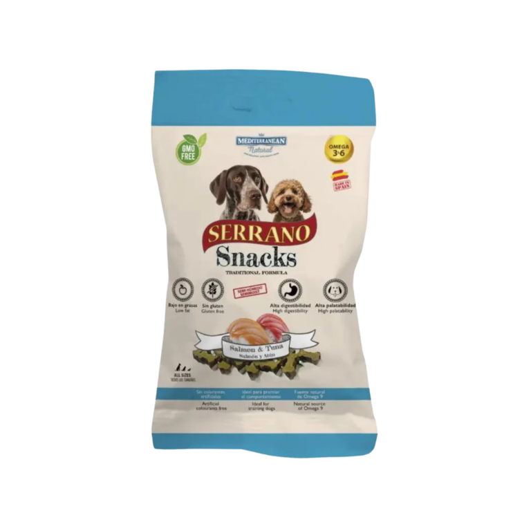 Snack për qen me salmon dhe ton – Serrano (100 gr)