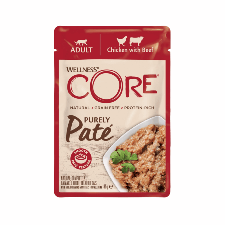 Ushqim i njomë për mace me mish pule dhe viçi – Wellness Core Pate (85 gr)