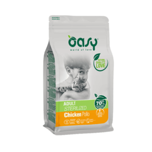 ushqim per mace te sterilizuar me mish pule- oasy sterilised cat chicken